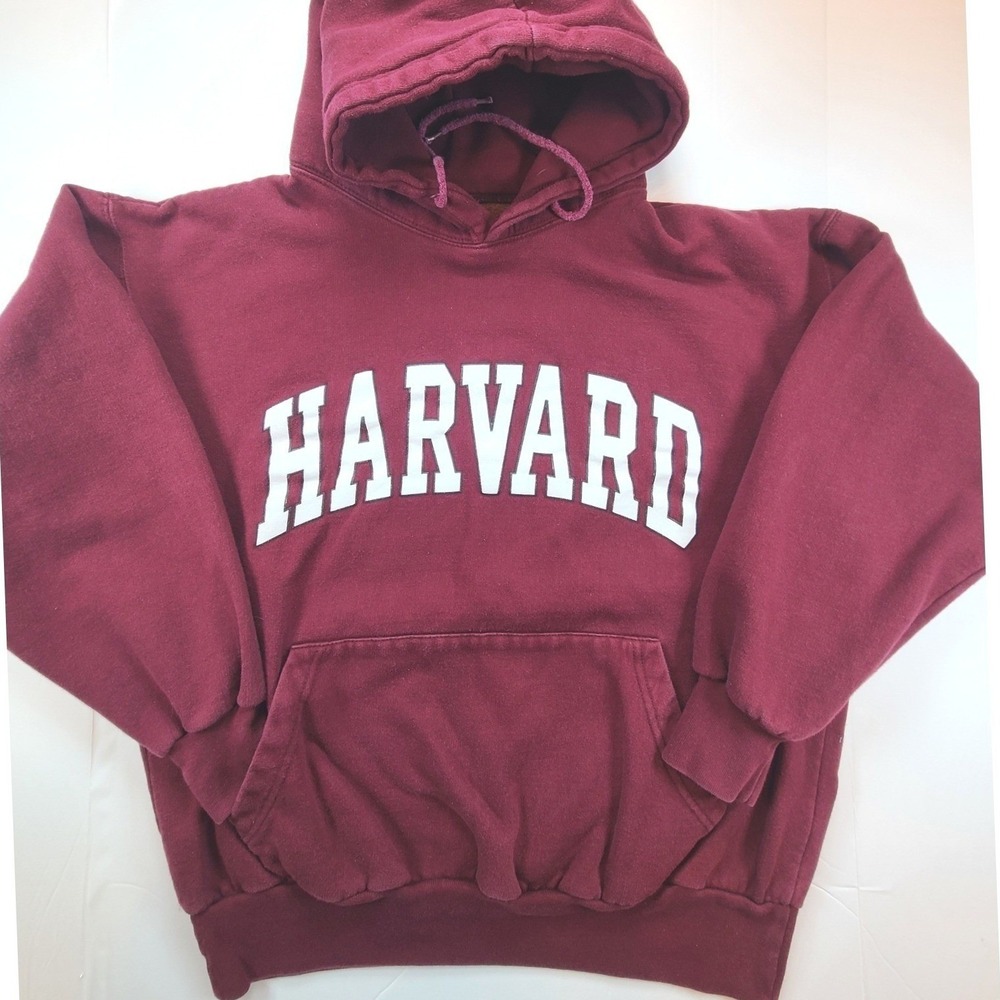 Harvard Crimson University Mens XL Maroon Hoodie College Ivy League Spellout